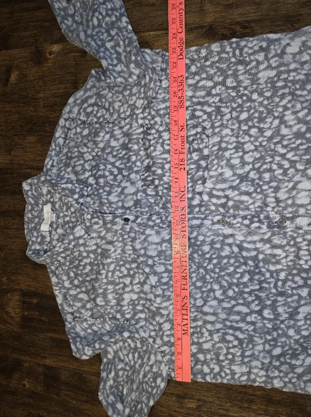 new directions Blue and White Printed‎ Button-Down Shirt